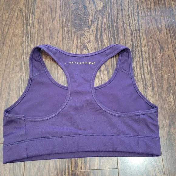 Nike Dri-Fit Racerback Sports Bra Top Athletic Running Purple Fitted Stretch S - Picture 4 of 7